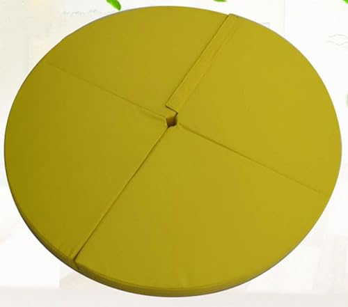 HYLMF Sicherheits-Schutzmatte für Fitness, Gymnastik, Yoga, Pole-Tanzmatte, faltbar, stoßdämpfend, rund, für Poledance (Größe: 200 x 3 cm, Farbe: Gelb) von HYLMF