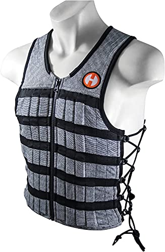 HYPERWEAR Unisex-Erwachsene Hyper Vest PRO Gewichtsweste, Schwarz/silberfarben, X-Large von HYPERWEAR