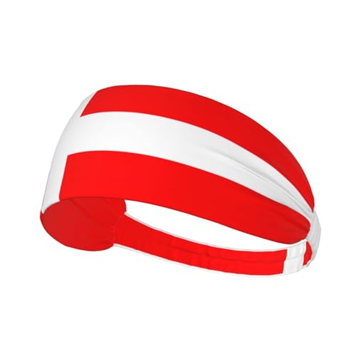 Elastisches Aldult-Stirnband für Damen und Herren, feuchtigkeitsableitend, athletisch, zum Laufen, Trainieren, Dänemark-Flaggen-Druck von HYTTER