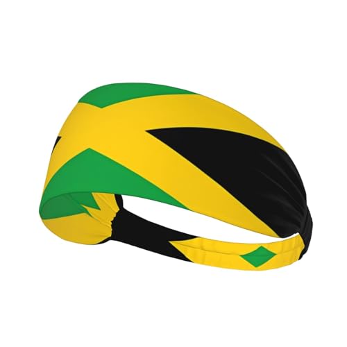 Elastisches Aldult-Stirnband für Damen und Herren, feuchtigkeitsableitend, athletisch, zum Laufen, Trainieren, Jamaika-Flaggen-Druck von HYTTER