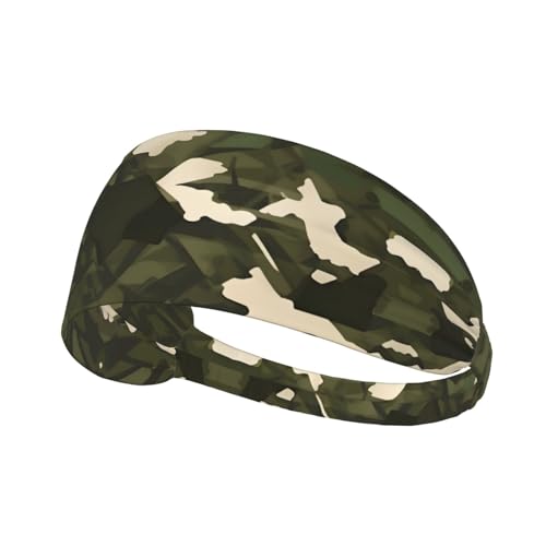 Elastisches Aldult Übungs-Stirnband für Damen und Herren, feuchtigkeitsableitend, athletisch, zum Laufen, Trainieren, Armee-Camouflage-Drucke von HYTTER