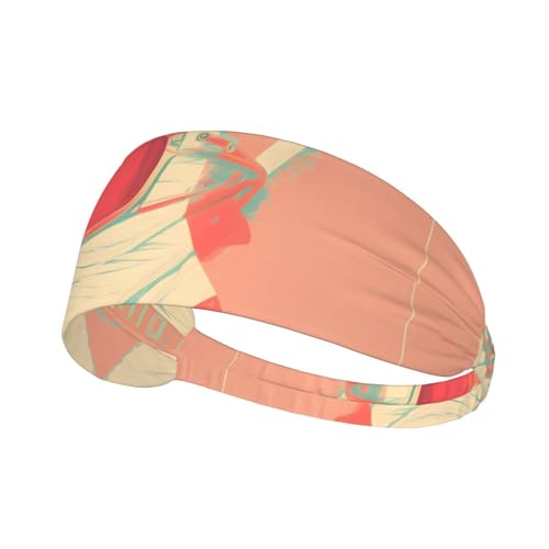 Elastisches Aldult Übungs-Stirnband für Damen und Herren, feuchtigkeitsableitend, athletisch, zum Laufen, Trainieren, Retro-Stil, abstrakte Farbtöne von HYTTER
