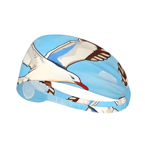 Elastisches Aldult Übungs-Stirnband für Damen und Herren, feuchtigkeitsableitend, athletisch, zum Laufen, Trainieren von fliegenden Möwen von HYTTER