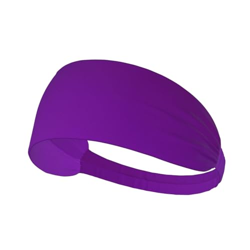 Elastisches Aldult Übungs-Stirnband für Damen und Herren, feuchtigkeitsableitend, athletisch, zum Laufen, Training, einfarbig, dunkelviolette Drucke von HYTTER