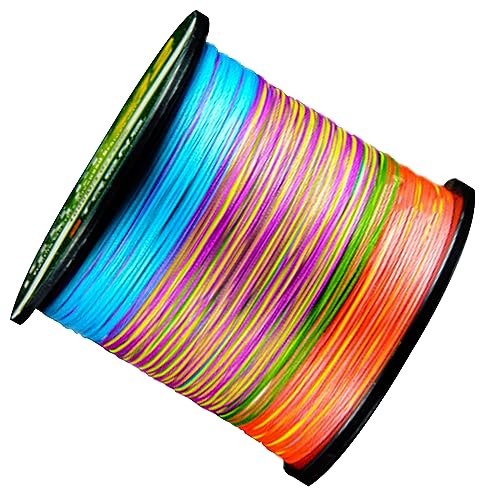 Geflochtene Angelschnur-12fach Abriebfeste Null-Dehnung Ultra Empfindliche Max Casting Angeln Fishing Line Dünner Durchmesser, 109/547/1093yds, 27-178lb,Rainbow-27LB 0.14mm 547YD/500m von HYueaph