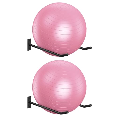 HZSSLKM Metall-Gymnastikball-Halterung (2er-Set), schwarzer Yoga-Ball-Ständer, Stabilitätsballhalter für Yoga-Bälle zu Hause, Fitnessstudio oder Studio von HZSSLKM