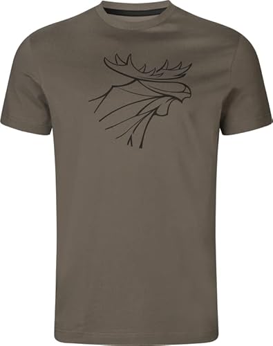 Härkila Graphic Shirt 2er - Pack Braun Grau - Jagdshirt aus Baumwolle kurzärmlig - T-Shirt für Jäger Set - Jägershirt mit kurzen Ärmeln (XXL) von Härkila