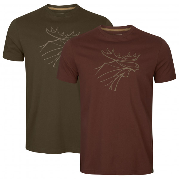 Härkila - Graphic T-Shirt 2-Pack - T-Shirt Gr 3XL;4XL;5XL;L;M;S;XL;XXL braun;grau von Härkila