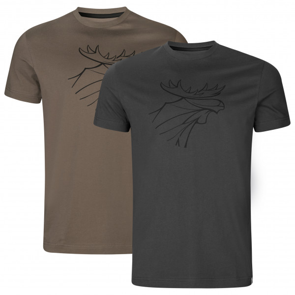 Härkila - Graphic T-Shirt 2-Pack - T-Shirt Gr 3XL grau von Härkila