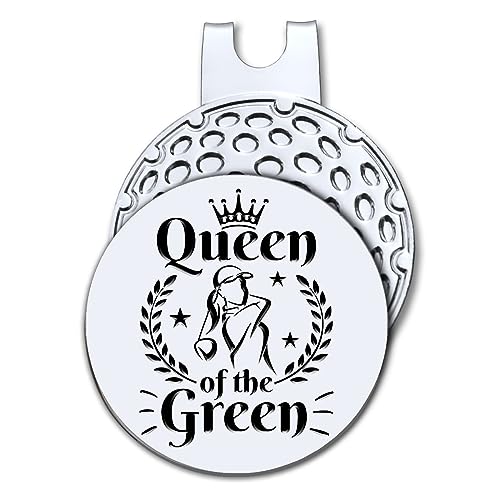 Hafhue Queen of The Green Golfballmarker mit magnetischem Hutclip, lustiges Golf-Zubehör und Golf-Geschenke für Frauen, Mutter, Frau, Tochter, Geburtstag für Golfer-Golf-Liebhaber von Hafhue