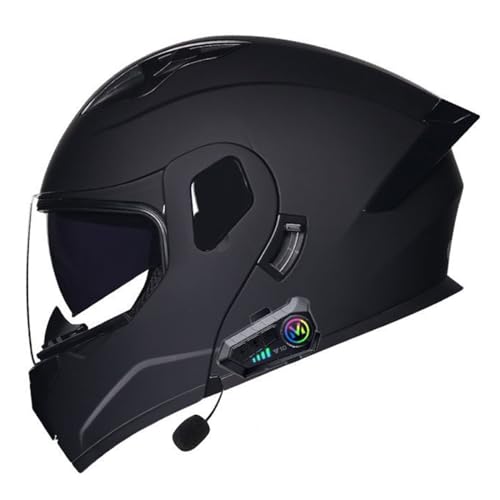 Bluetooth Motorradhelm Klapphelm Mit Doppelvisier Motorrad Integralhelm Modularer Helm DOT/ECE Zertifizierter Rollerhelm Flip Vollvisierhelm Für Erwachsene Männer Frauen 2,XXL:63-64CM von HaiBing