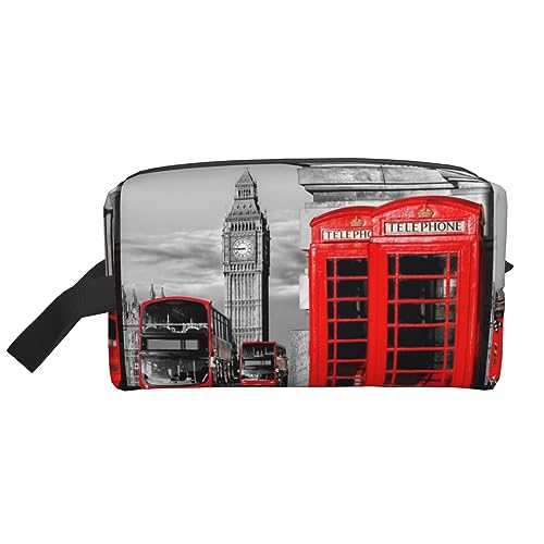 England UK Retro London Telefon-Kulturbeutel, kleine Kulturtasche für Männer und Frauen, niedliche, tragbare Wasch-Aufbewahrungstasche für Reisen, England UK Retro London Telefon, Einheitsgröße von Haicom