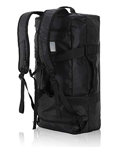 Haimont Gym Duffel Rucksack Tasche für Herren Große Sport Duffle Bags mit Rucksackgurten für Wandern Reisen, Schwarz-60 l, 60l von Haimont