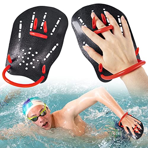 1 Paar Schwimmpaddel Erwachsene Hand Paddles Schwimmen Unisex Handpaddles Schwimmtraining Handpaddel, für Schwimmen Erwachsene und Kinder, Schwarz von Hainue