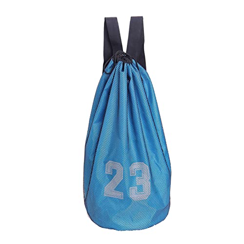Haipink Große Tasche mit Kordelzug für Fitnessstudio, Sport, Duffel, Schulrucksack, Basketballtasche, Rucksack für Teenager, Blau von Haipink