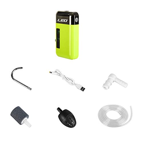 Haipink Tragbarer USB für intelligente Induktion, LED-Licht, Fisch für Aquarium, Luftsprudler, Wasserbelüfter, leises Angeln, Sauerstoffversorgung von Haipink