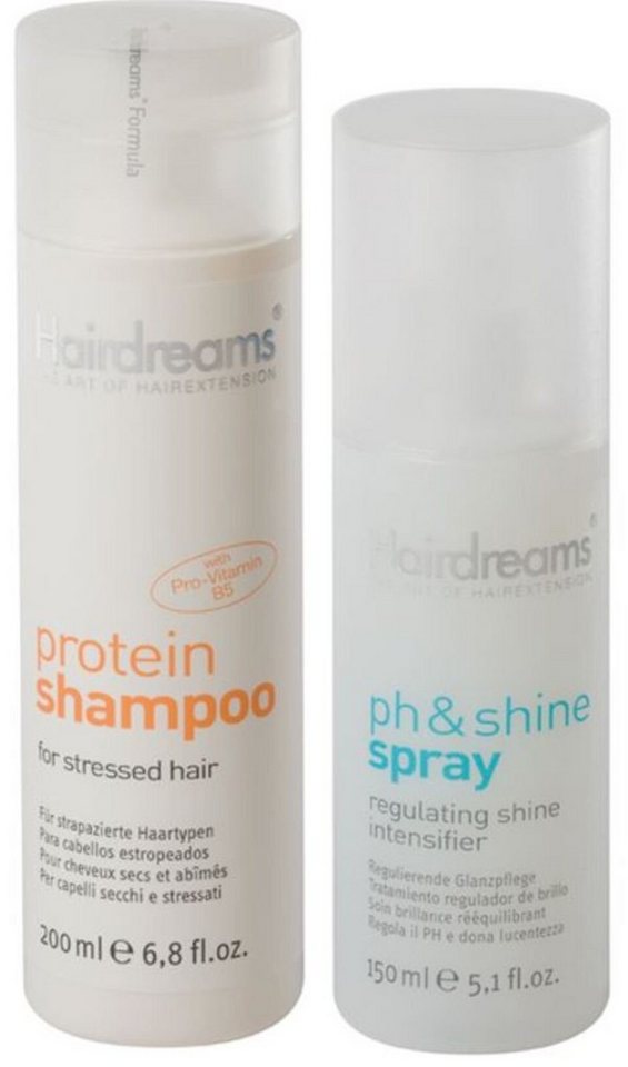 Hairdreams Haarpflege-Set Protein Shampoo + ph&shine Spray, Set, 2-tlg., für Haare mit Echthaarverlängerungen von Hairdreams