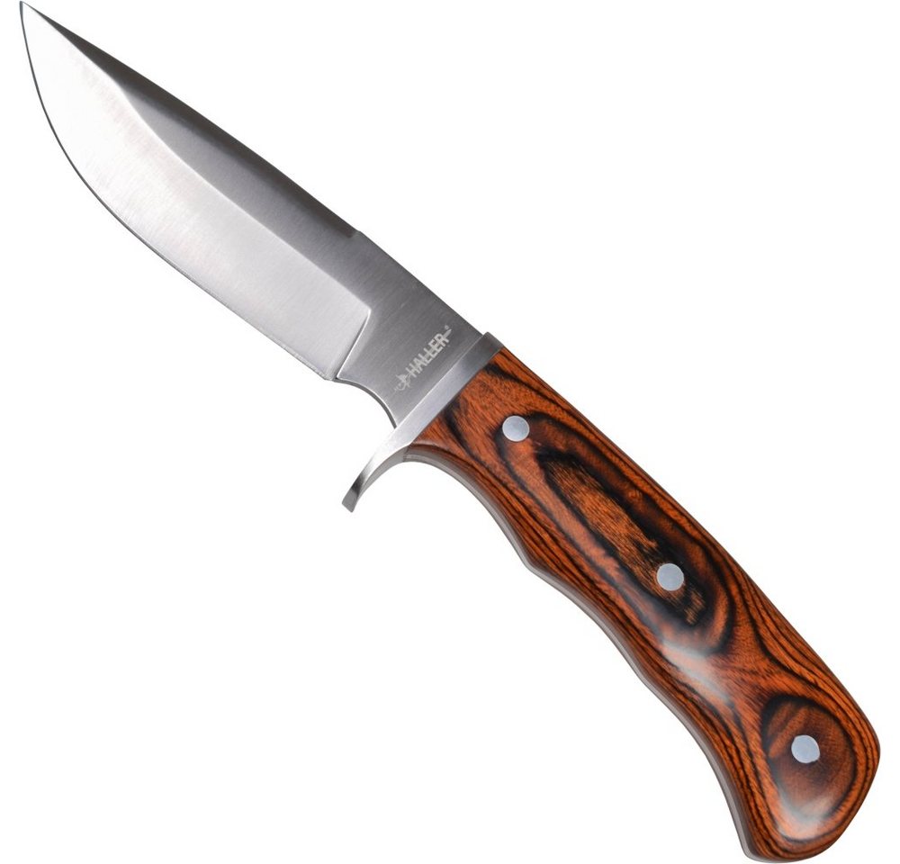 Haller Messer Survival Knife Outdoormesser Pakkaholzgriff Lederscheide rostfrei von Haller Messer