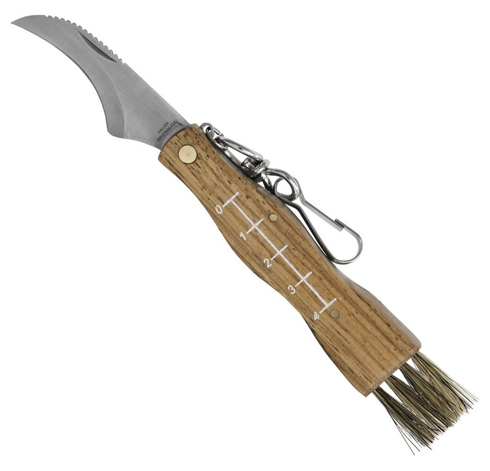 Haller Messer Taschenmesser Pilzmesser klappbar mit Zebraholzgriff und Bürste, rostfrei von Haller Messer