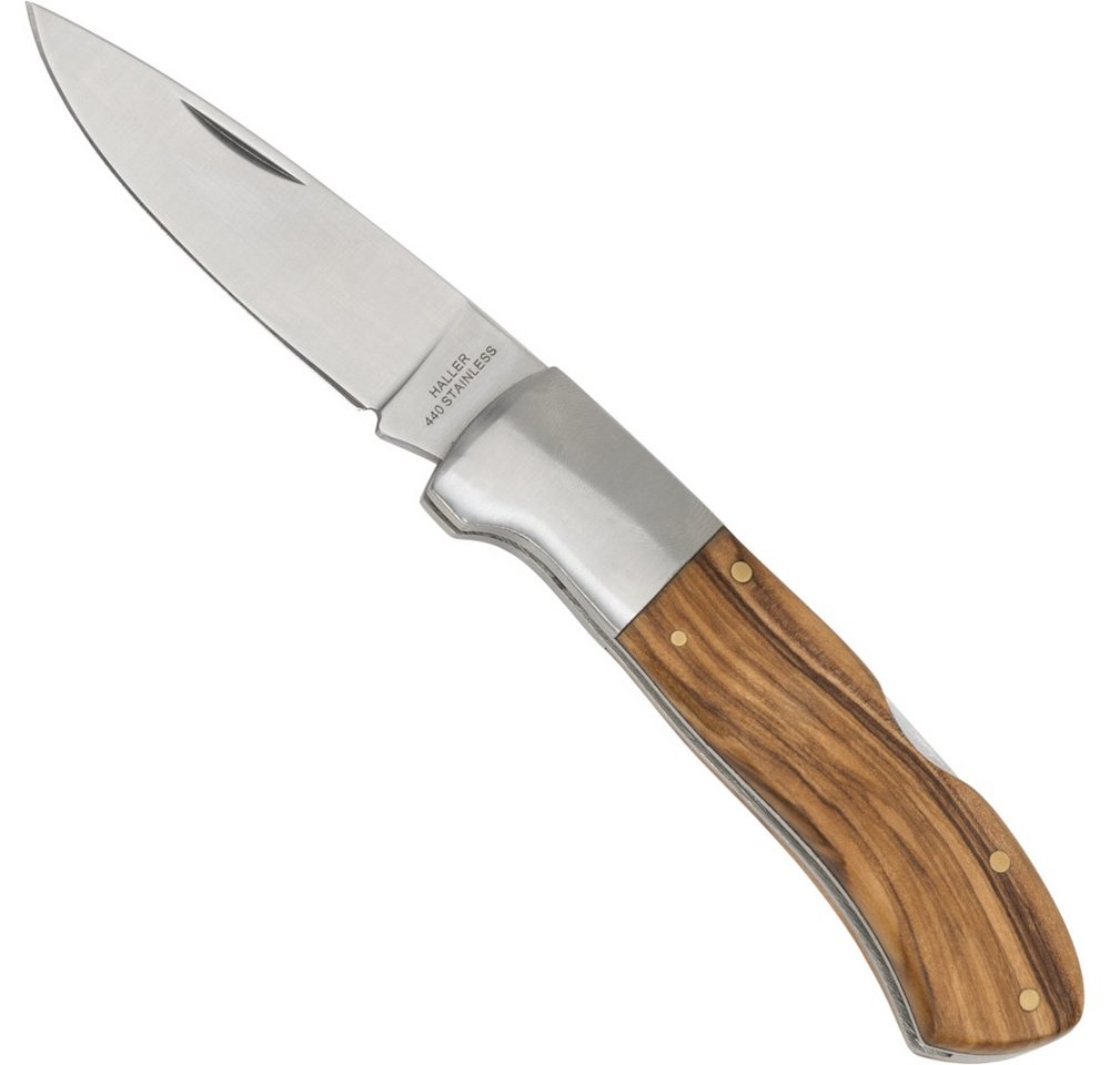 Haller Messer Taschenmesser Zweihandmesser mit Olivenholzgriff Back Lock von Haller Messer