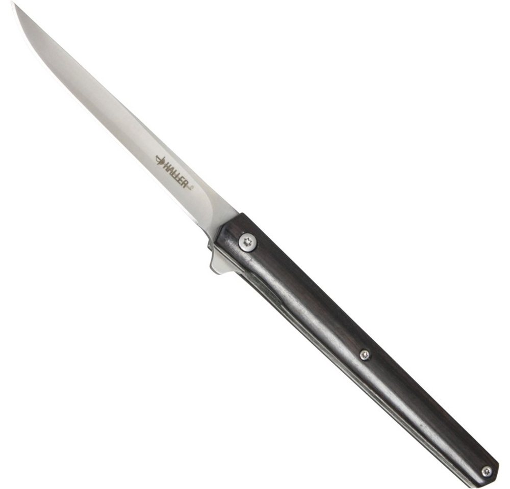 Haller Messer Taschenmesser mit Lederetui Ebenholzgriff Liner Lock von Haller Messer