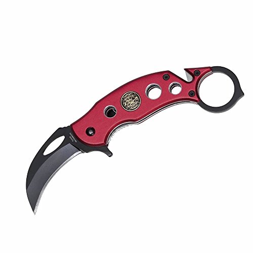 Haller Unisex – Erwachsene Messer Karambit, rot, Einheitsgröße von Budoten