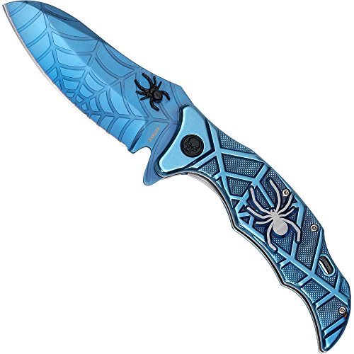 Haller Unisex – Erwachsene Taschenmesser Blue Spider Messer, blau, one Size von Budoten