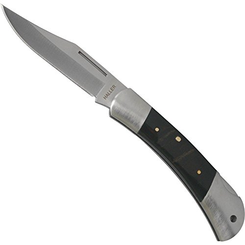 Haller Unisex – Erwachsene Taschenmesser Horngriff Messer, schwarz, one Size von Haller