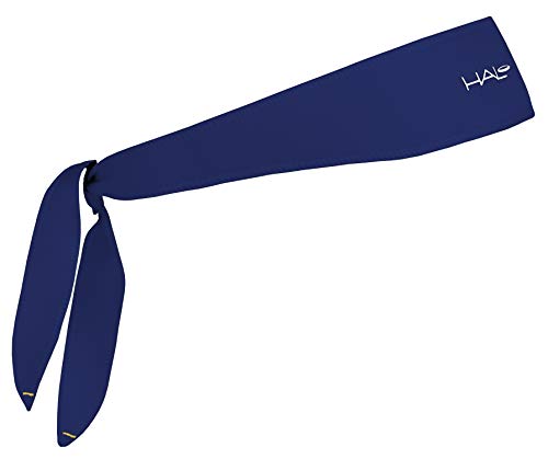 Halo Headband Halo I - Custom Fit - Tie Schweißband für Damen und Herren, kein Verrutschen mit feuchtigkeitsableitendem Dryline-Stoff, Marineblau, Einheitsgröße von Halo Headband