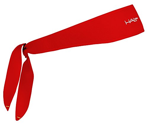 Halo Headband Halo I – passgenaues Schweißband für Damen und Herren, rutschfest, mit feuchtigkeitsableitendem Dryline-Stoff, rot, Einheitsgröße von Halo Headband