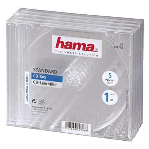 Hama CD-Leerhülle (Standard, CD-Schutzhülle) 5er-Pack, transparent von Hama