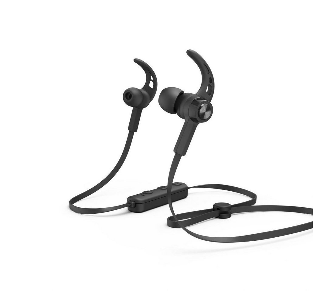 Hama Sport Bluetooth®-Kopfhörer 5.0 Schwarz, Mikrofon, Reichweite 10m Bluetooth-Kopfhörer (Freisprechfunktion, Sprachsteuerung, Google Assistant, Siri, A2DP Bluetooth, AVRCP Bluetooth, HFP, In Ear, Sprachassistenten, Lautstärkeregler und Rufannahmetaste) von Hama