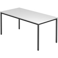 Hammerbacher Konferenztisch D-Serie (Dekor: Weiß|Tischplatte: 160 x 80|Tischbein: Rund Schwarz) von Hammerbacher