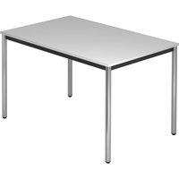 Hammerbacher Konferenztisch D-Serie (Tischplatte: 120 x 80|Dekor: Grau|Tischbein: Rund Chrom) von Hammerbacher