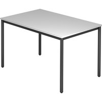 Hammerbacher Konferenztisch D-Serie (Tischplatte: 120 x 80|Dekor: Grau|Tischbein: Rund Schwarz) von Hammerbacher
