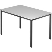 Hammerbacher Konferenztisch D-Serie (Tischplatte: 120 x 80|Tischbein: Rechteckig SW|Dekor: Grau) von Hammerbacher