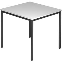 Hammerbacher Konferenztisch D-Serie (Tischplatte: 80 x 80|Dekor: Grau|Tischbein: Rund Schwarz) von Hammerbacher