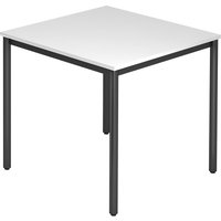 Hammerbacher Konferenztisch D-Serie (Tischplatte: 80 x 80|Dekor: Weiß|Tischbein: Rund Schwarz) von Hammerbacher