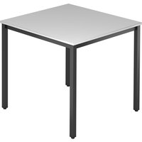 Hammerbacher Konferenztisch D-Serie (Tischplatte: 80 x 80|Tischbein: Rechteckig SW|Dekor: Grau) von Hammerbacher