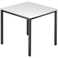 Hammerbacher Konferenztisch D-Serie (Tischplatte: 80 x 80|Tischbein: Rechteckig SW|Dekor: Weiß) von Hammerbacher