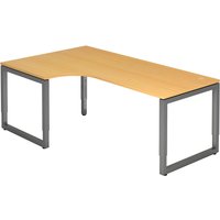 Hammerbacher Schreibtisch R-Serie (Tischplatte: 200 x 120|Dekor: Buche|Gestellfarbe: Graphit) von Hammerbacher