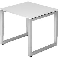Hammerbacher Schreibtisch R-Serie (Tischplatte: 80 x 80|Dekor: Weiß|Gestellfarbe: Silber) von Hammerbacher