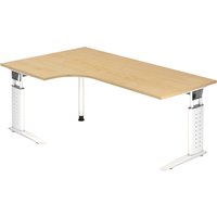 Hammerbacher Schreibtisch U-Serie (Dekor: Ahorn|Tischplatte: 200 x 120|Gestellfarbe: Weiß) von Hammerbacher