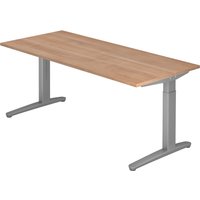 Hammerbacher Schreibtisch XB-Serie (Tischplatte: 180 x 80|Gestellfarbe: Silber|Dekor: Nussbaum) von Hammerbacher