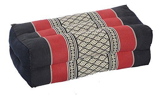 Handelsturm Kissen Block 35x15x10 mit Füllung aus Kapok. Perfekt für Meditation, Yoga und Entspannung (Schwarz & rot) von Handelsturm