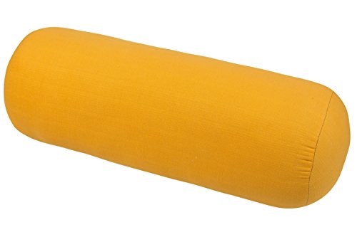 Handelsturm Kissen Rolle 70 x 25cm, Feste Yogarolle mit Füllung aus Kapok, Bolster für Pilates und Yoga, Bezug wählbar, gelb von Handelsturm