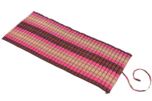 Matte, rollbar ca. 200 x 80 cm, Füllung aus 100% Kapok, Thai Design (Burgunder & pink) von Handelsturm