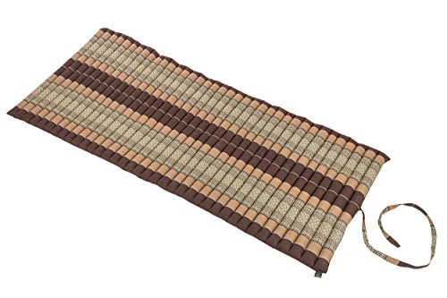 Rollbare Thaimatte Matratze, ca. 200 x 80 cm, Thaikissen Matte braun & beige Rollmatte mit Füllung aus Kapok von Handelsturm