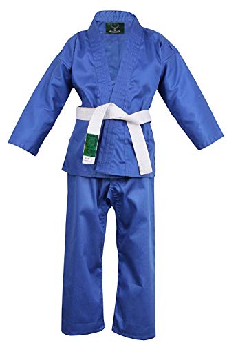 Hanni-Care Judoanzug Judo Anzug Blau mit Weißen Gürtel 110-200 - BLU (140) von Hanni-Care