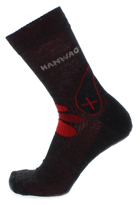 8564 Eco Trek Sock Anthrazit Rot Unisex Socken von Hanwag